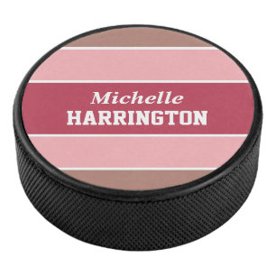 Stripes Pattern individuelle Name Hockey Puck