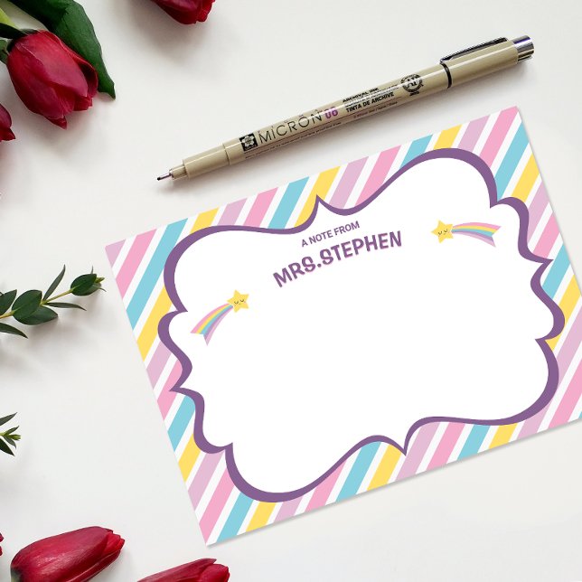 Stripes Personalisiert Teacher Stationierung Hinwe Dankeskarte (Von Creator hochgeladen)