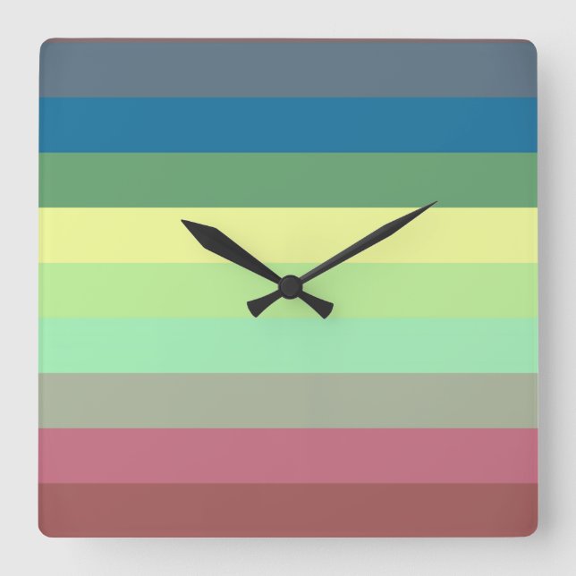 Stripes Quadratische Wanduhr (Vorderseite)