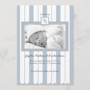 Stripes & Rattle Baby Ankündigung: Blue Ankündigung