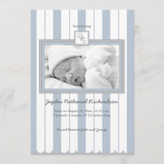 Stripes & Rattle Baby Ankündigung: Blue Ankündigung