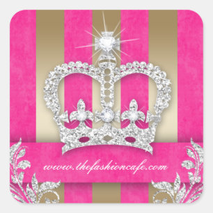 Stripes Sticker Bijoux Couronne rose Or
