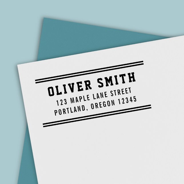 Stripes Varsity Sporty Style Name Rücksendeadresse Permastempel (Von Creator hochgeladen)