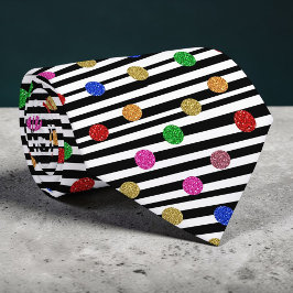 Stripes with Colorful Circles Necktie Krawatte