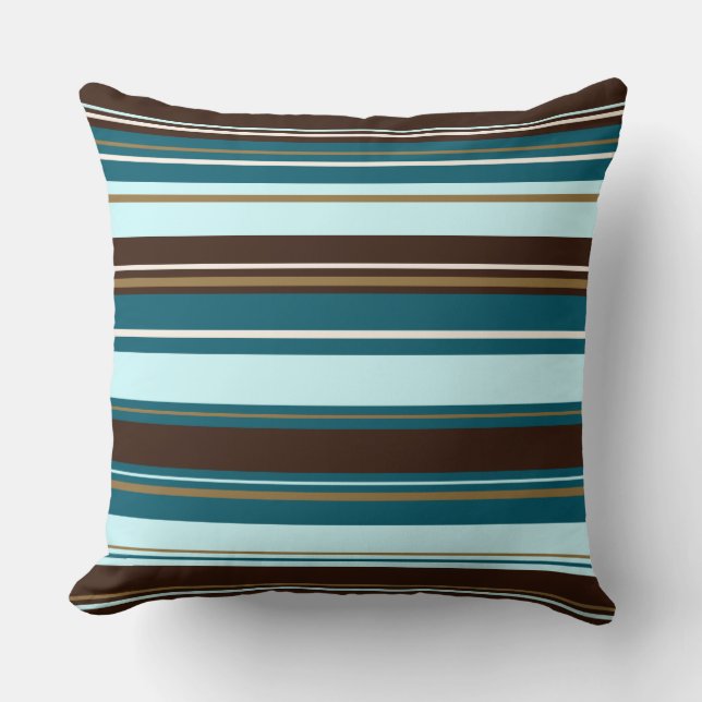 Stripey Design Brown Tees Cream & Gold Kissen (Vorderseite)