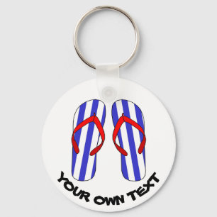 Stripey Flip Flops Strandsandles benutzerdefiniert Schlüsselanhänger