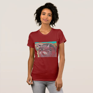 Stripey Katze an Joshua-Baum T-Shirt