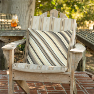 Stripey Sepia Outdoor Pillow Kissen