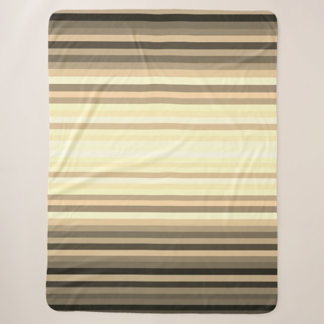 Stripey Sepia Sherpa Blanket 60" x 80" Sherpadecke (Vorderseite)