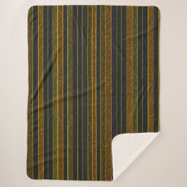 Stripey Yellow Sherpa Blanket Sherpadecke