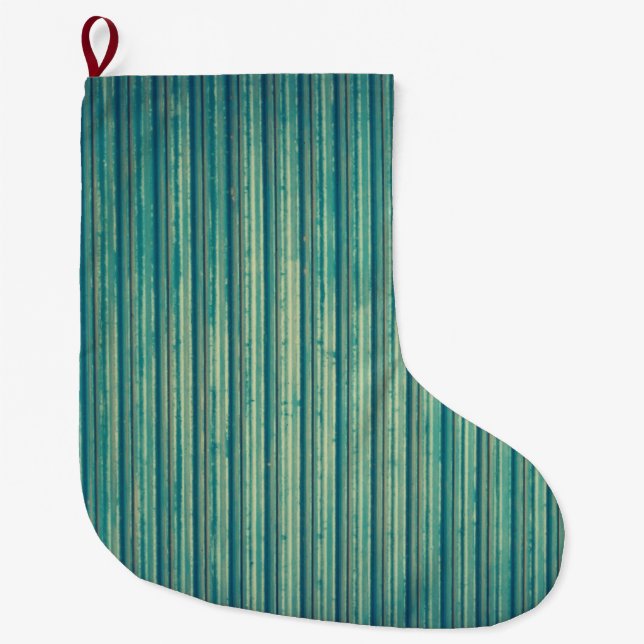 Striping Blue Lines Großer Weihnachtsstrumpf (Vorderseite)