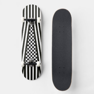 Strips & À damiers b&w Skateboard