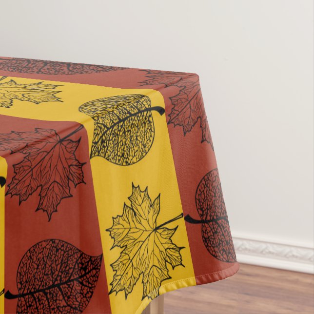 Stripte Blätter fallen in die Saison Tischdecke (Beispiel)