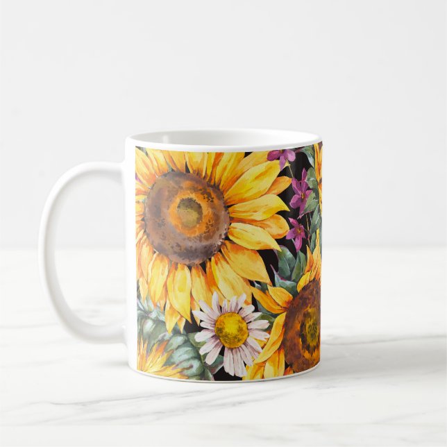 Stripte Flora: farbenfrohe indische Ornamente Kaffeetasse (Links)