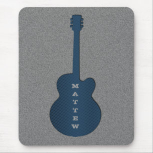 Stripte Gitarre Mousepad, blau Mousepad