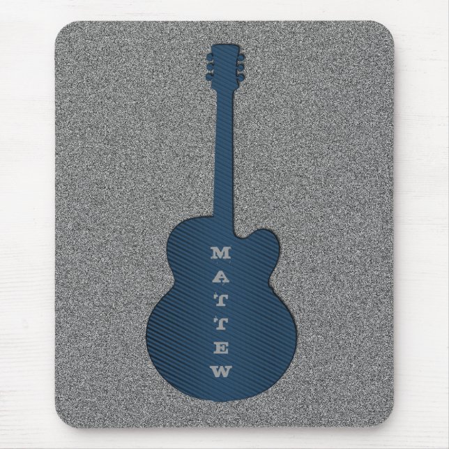 Stripte Gitarre Mousepad, blau Mousepad (Vorne)