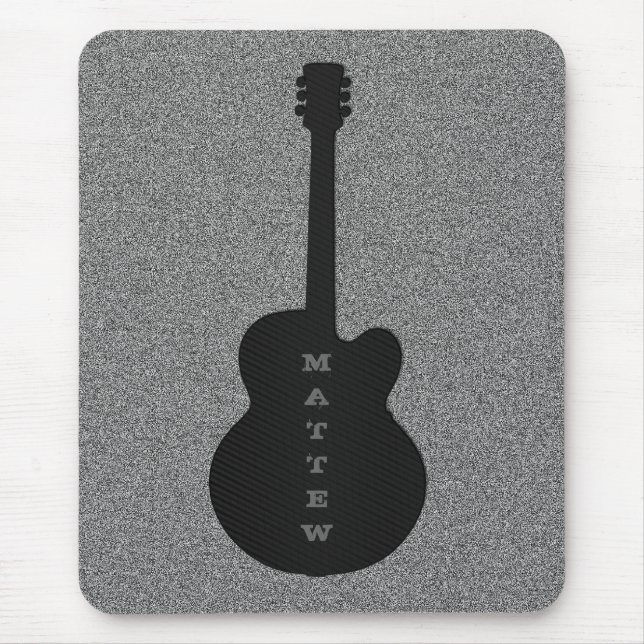 Stripte Gitarre Mousepad, Jet Black Mousepad (Vorne)