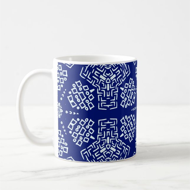 Stripte handbemalte, nahtlose Muster mit ethnische Kaffeetasse (Links)