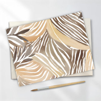 Stripte moderne, neutrale Beige einfach Postkarte