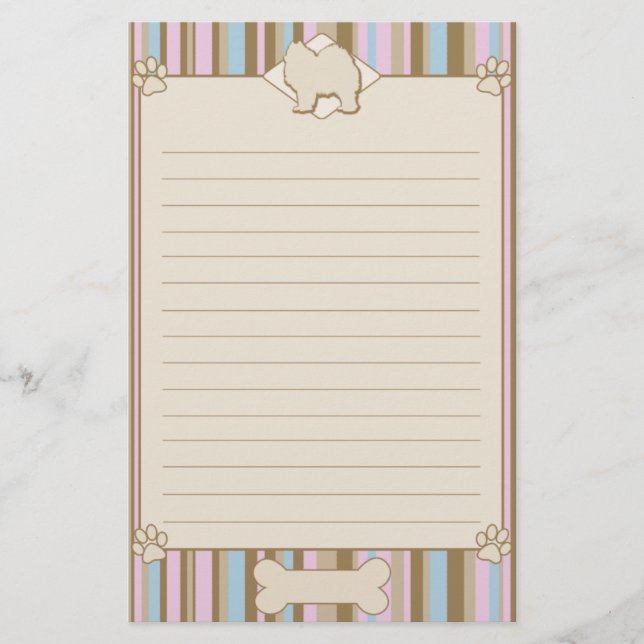 Stripte Samoyed Stationery Briefpapier (Vorderseite)