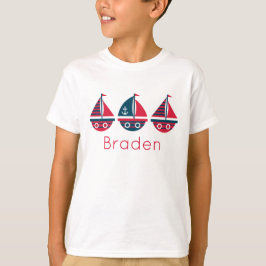 Stripte Segelboote Personalisierter T - Shirt