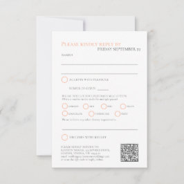 Stripte Tee Rose Aquarellfarben Hochzeitsmahlzeite RSVP Karte