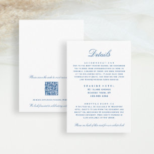 Stripter Bass Wedding Details Hotel Info QR Code Begleitkarte