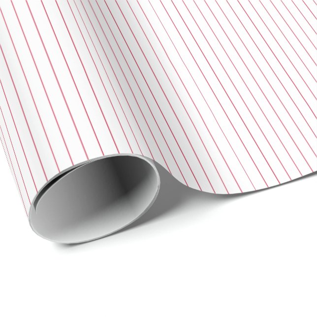 Striptes Geschenkpapier rot-weiß 09 (Rolleneckpunkt)