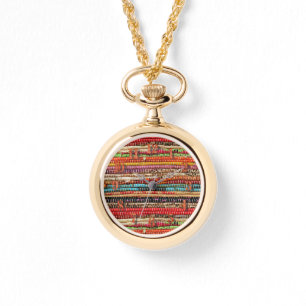 Striptes Gewebeseil webt natürlich Armbanduhr