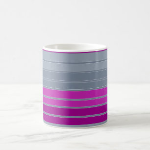 Striptes graues lila Modemuster Kaffeetasse
