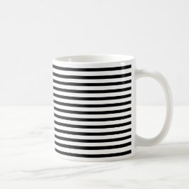 Striptes modernes Schwarzweißmuster Kaffeetasse