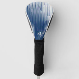 Striptes Navy Blue & White Moderne Abstrakte Custo Golf Headcover