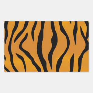 Striptes Tigermuster Rechteckiger Aufkleber