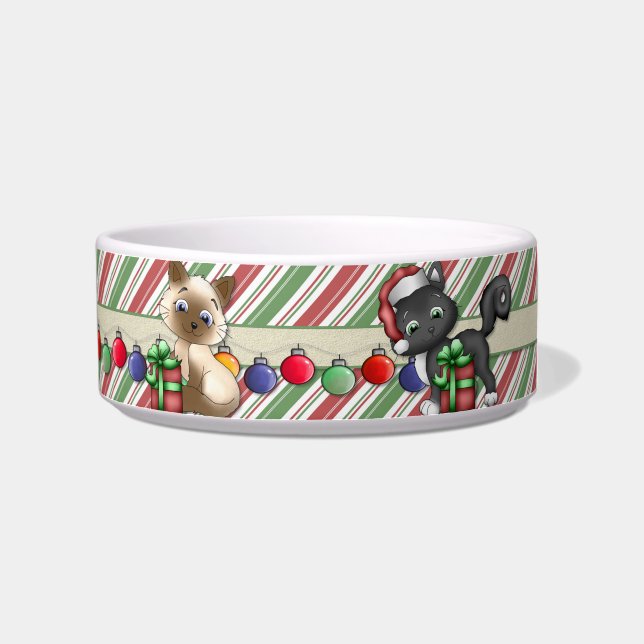 Striptes Weihnachtskatzengericht - Anpassen Napf (Rechts)
