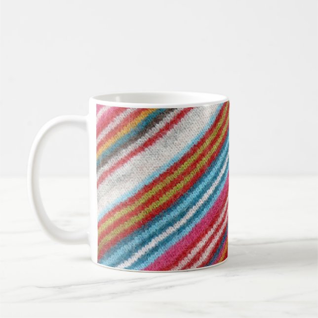 Striptes Wollgewebe: gemütlich, stilvoll Kaffeetasse (Links)