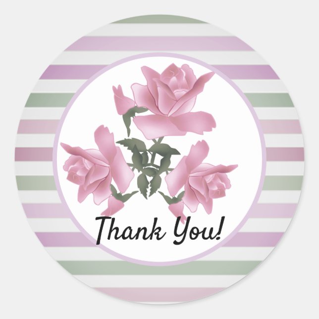 Striptes, zartes Muster Klassischer Rundkleber Runder Aufkleber (Vorderseite)