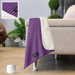 Stripy Lila - 2 Shades Strick Effect Stripe benutz Sherpadecke