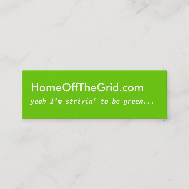 Strivin, zum grün zu sein - Visitenkarte (Vorderseite)
