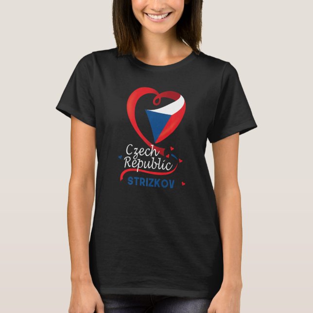 Strizkov Tschechien Herzenflagge Lötüberzug Ar T-Shirt (Vorderseite)