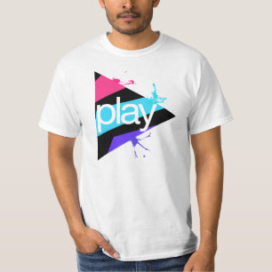 StrobeNetRecords schwarzer Spiel-Knopf-Logo-T - T-Shirt