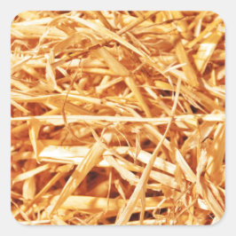 Stroh, abstrakte Gestaltung Quadratischer Aufkleber