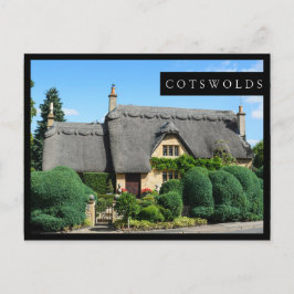 Strohdach-Hütte in der Cotswolds-schwarzen Karte