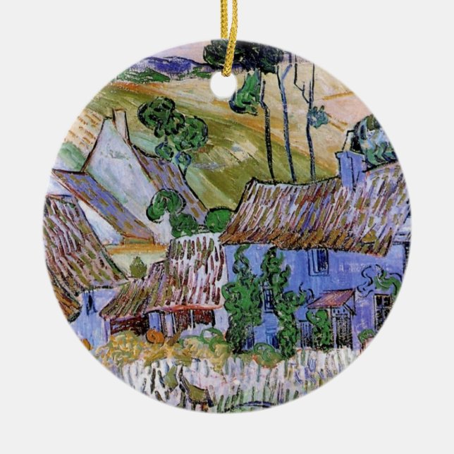 Strohdach-Hütten von Hill von Vincent van Gogh Keramik Ornament (Vorne)