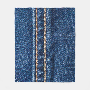 Strohdenim: Nähte Jeans Textur. Fleecedecke