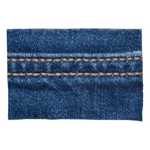Strohdenim: Nähte Jeans Textur. Kissenbezug