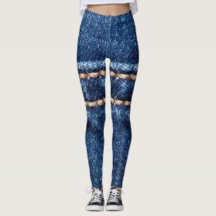 Strohdenim: Nähte Jeans Textur. Leggings