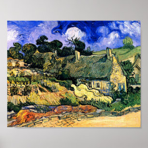 Strohgedeckte Hütten in Cordeville Van Gogh Poster