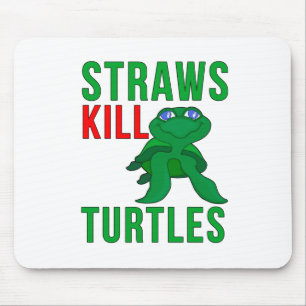 Strohhalme töten Schildkröten Mousepad