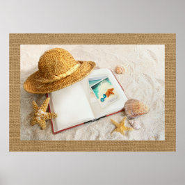 Strohhut Beach Scene Art Poster