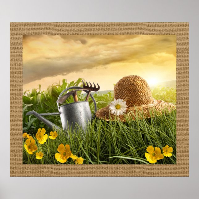 Strohhut in "Meadow Fotografy Art Poster" Poster (Vorne)